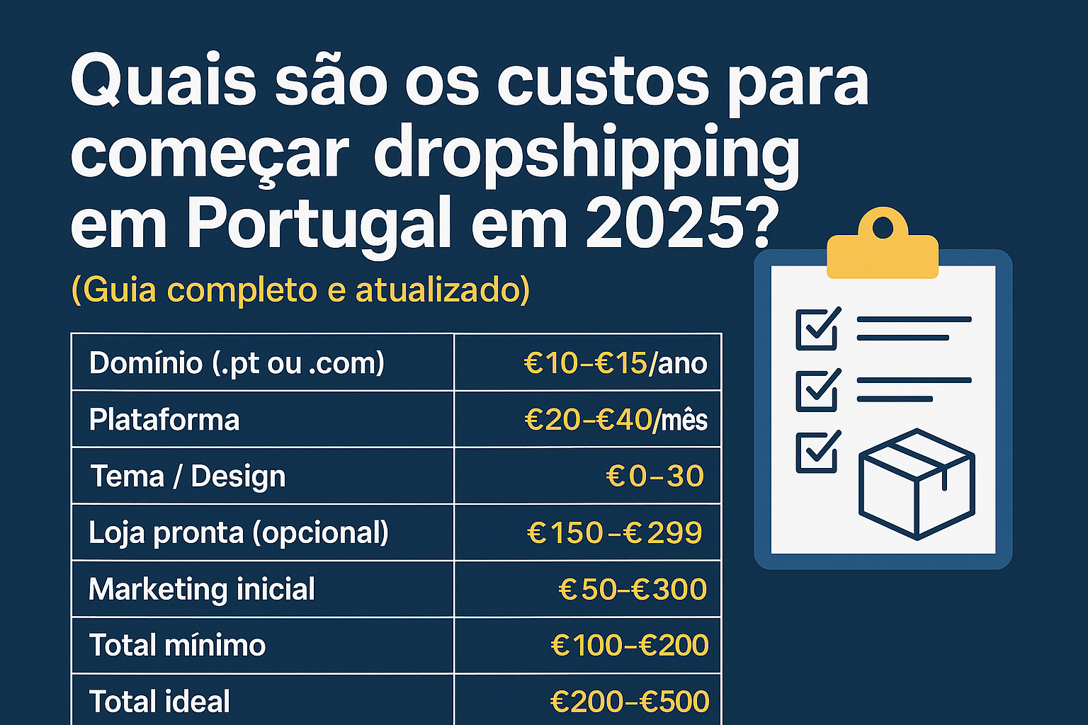 comecar-drop-1 Quais são os custos para começar dropshipping em Portugal em 2025? (Guia completo e atualizado)