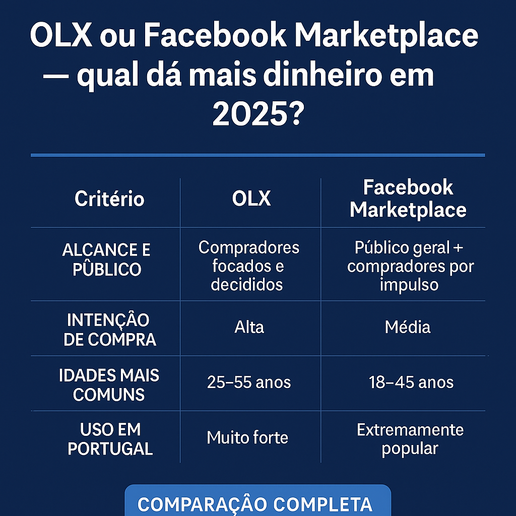 drop OLX ou Facebook Marketplace — qual dá mais dinheiro em 2025?