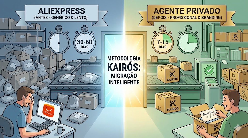kairos Adeus AliExpress: Como Profissionalizar sua Logística com Agentes Privados e Transformar a Entrega na sua Melhor Estratégia de Marketing
