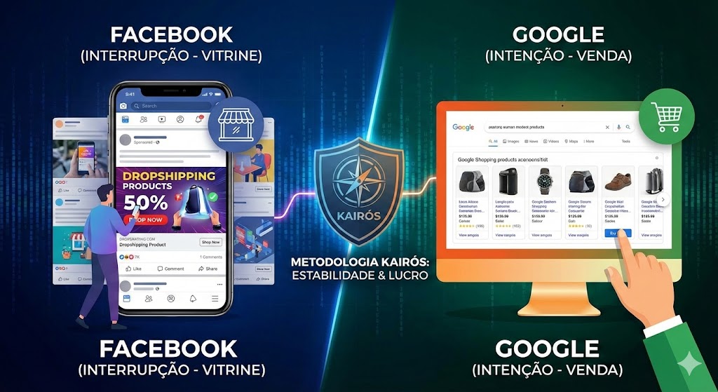 unnamed Facebook é Vitrine, Google é Venda: Por que sua Loja Precisa Dominar a "Rede de Intenção" para Parar de Sofrer com Bloqueios e ROAS Baixo
